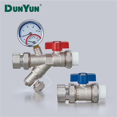 Brass Ball Filter Drain Valve Bil Gauge